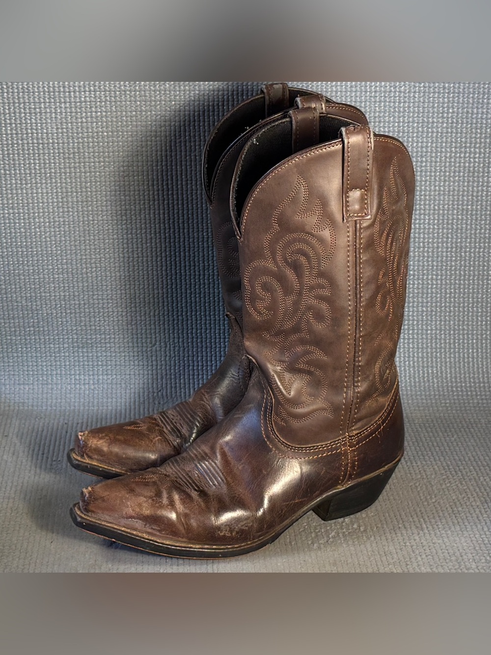 Laredo Gaucho 5763 Brown Snip Toe Prairie Collection Cowboy Boots Women's Sz 7.5